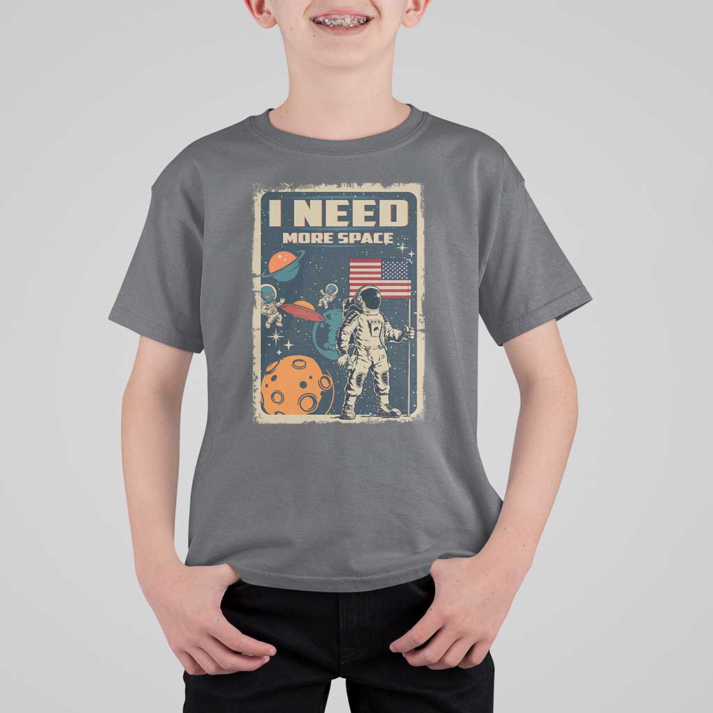 Funny I Need More Space T Shirt For Kid Retro Astronaut Spaceship Star Planets - Wonder Print Shop