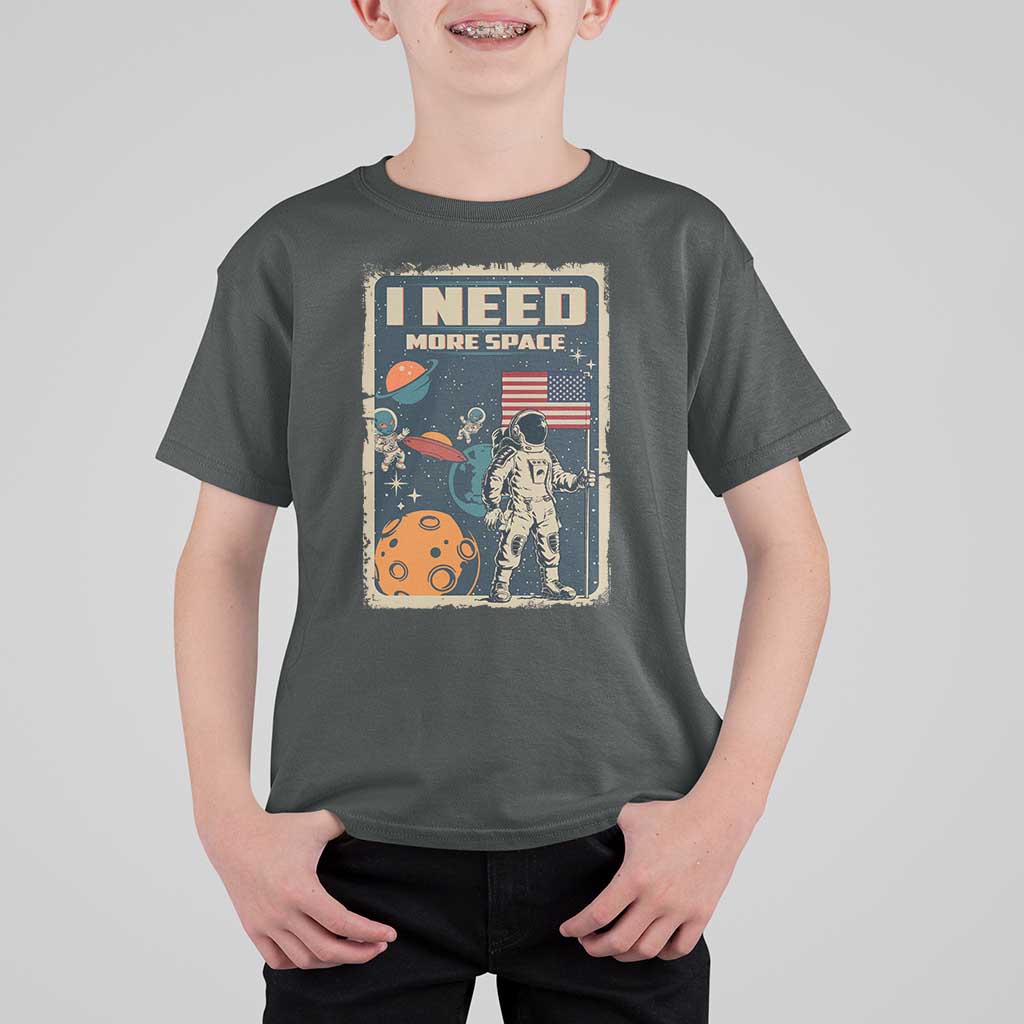 Funny I Need More Space T Shirt For Kid Retro Astronaut Spaceship Star Planets - Wonder Print Shop