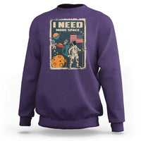 Funny I Need More Space Sweatshirt Retro Astronaut Spaceship Star Planets - Wonder Print Shop