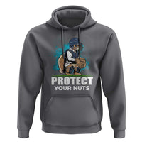 Funny Baseball Squirrel Hoodie Protect Your Nuts Catcher - Wonder Print Shop