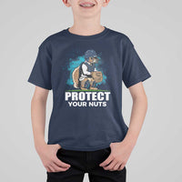 Funny Baseball Squirrel T Shirt For Kid Protect Your Nuts Catcher - Wonder Print Shop