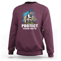 Funny Baseball Squirrel Sweatshirt Protect Your Nuts Catcher - Wonder Print Shop