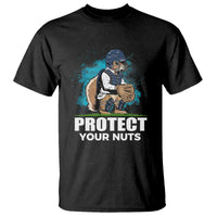 Funny Baseball Squirrel T Shirt Protect Your Nuts Catcher - Wonder Print Shop