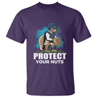 Funny Baseball Squirrel T Shirt Protect Your Nuts Catcher - Wonder Print Shop