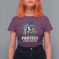 Funny Baseball Squirrel T Shirt For Women Protect Your Nuts Catcher - Wonder Print Shop