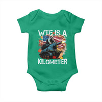 Funny WTF Is A Kilometer Baby Onesie Patriotic American Freedom George Washington - Wonder Print Shop