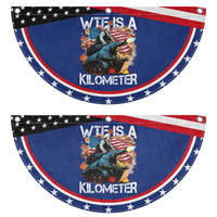 Funny WTF Is A Kilometer Patriotic Fan Flag American Freedom George Washington