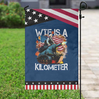 Funny WTF Is A Kilometer Garden Flag Patriotic American Freedom George Washington