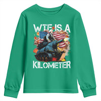 Funny WTF Is A Kilometer Youth Sweatshirt Patriotic American Freedom George Washington - Wonder Print Shop