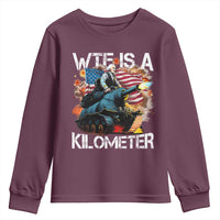 Funny WTF Is A Kilometer Youth Sweatshirt Patriotic American Freedom George Washington - Wonder Print Shop