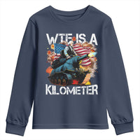 Funny WTF Is A Kilometer Youth Sweatshirt Patriotic American Freedom George Washington - Wonder Print Shop