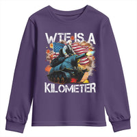 Funny WTF Is A Kilometer Youth Sweatshirt Patriotic American Freedom George Washington - Wonder Print Shop