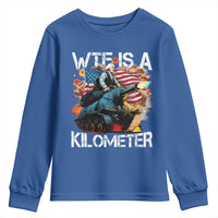 Funny WTF Is A Kilometer Youth Sweatshirt Patriotic American Freedom George Washington - Wonder Print Shop