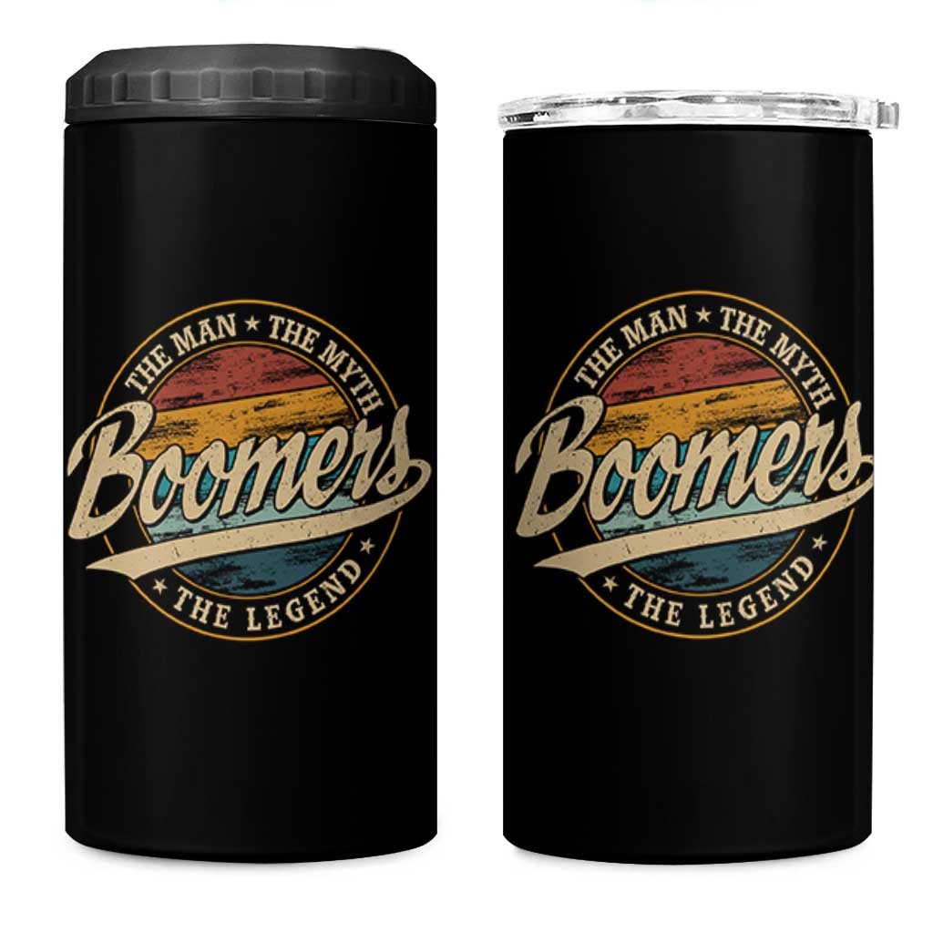 Boomers The Man The Myth The Legend 4 in 1 Can Cooler Tumbler Retro Baby Boomers Generation - Wonder Print Shop