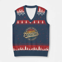 Boomers The Man The Myth The Legend V-Neck Knit Sweater Vest Retro Baby Boomers Generation - Wonder Print Shop