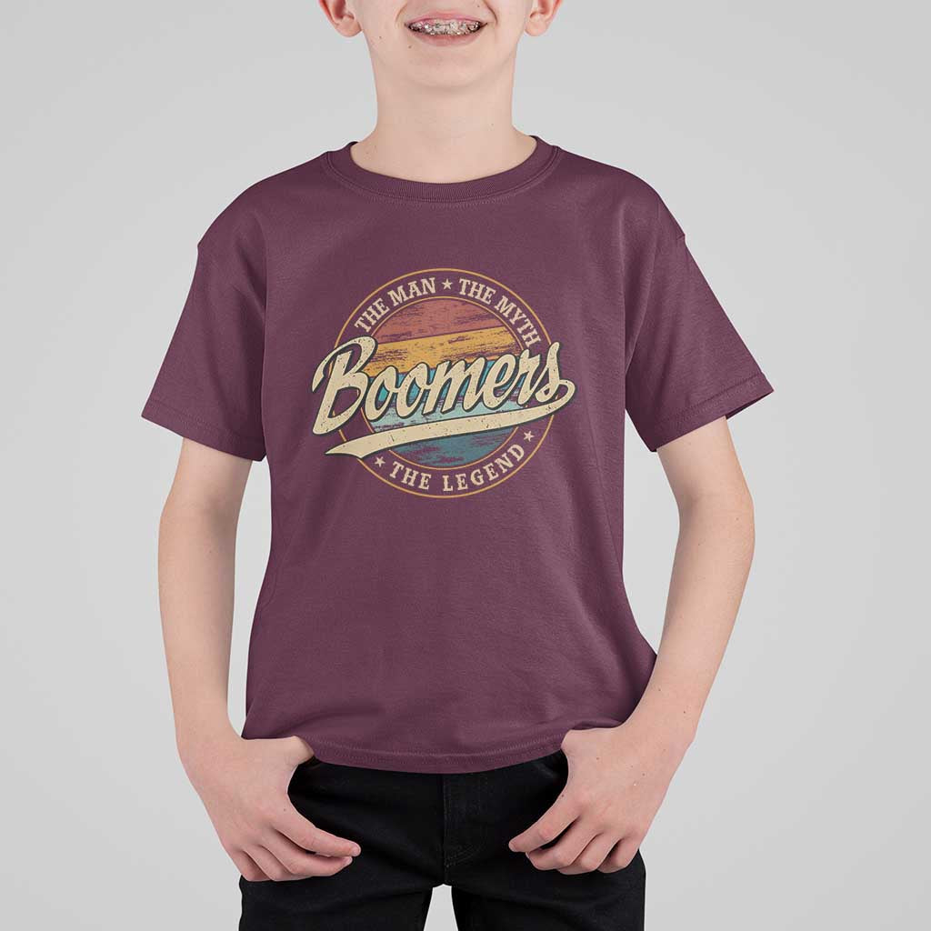 Boomers The Man The Myth The Legend T Shirt For Kid Retro Baby Boomers Generation - Wonder Print Shop
