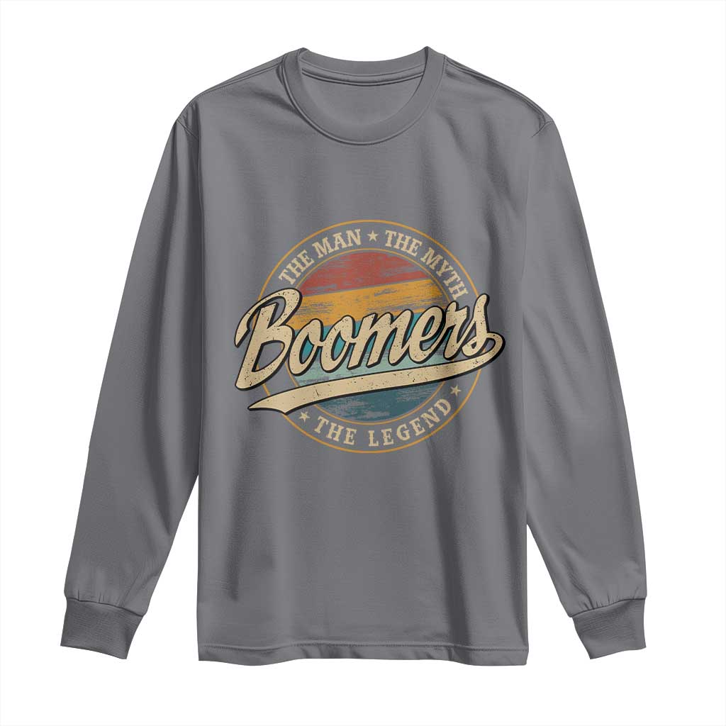 Boomers The Man The Myth The Legend Long Sleeve Shirt Retro Baby Boomers Generation - Wonder Print Shop