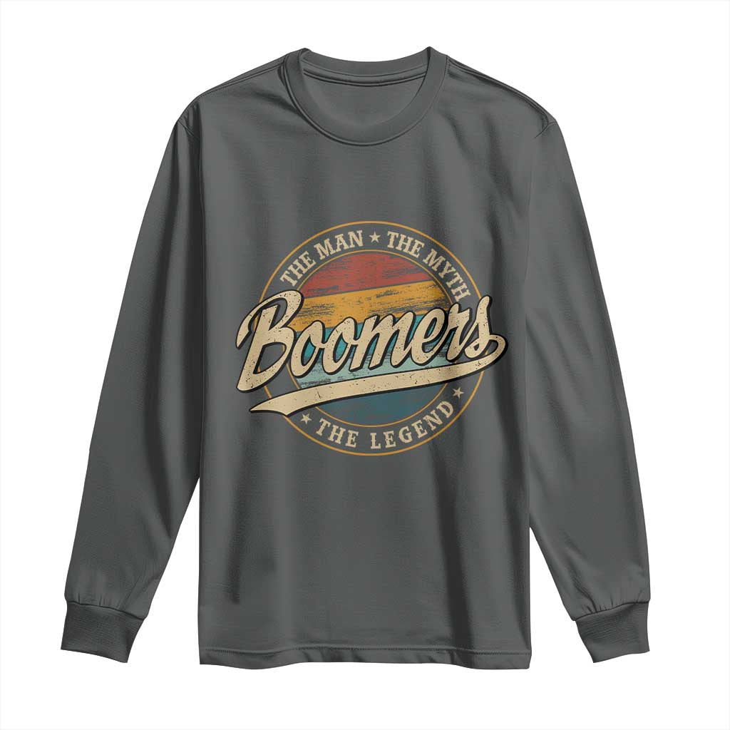 Boomers The Man The Myth The Legend Long Sleeve Shirt Retro Baby Boomers Generation - Wonder Print Shop