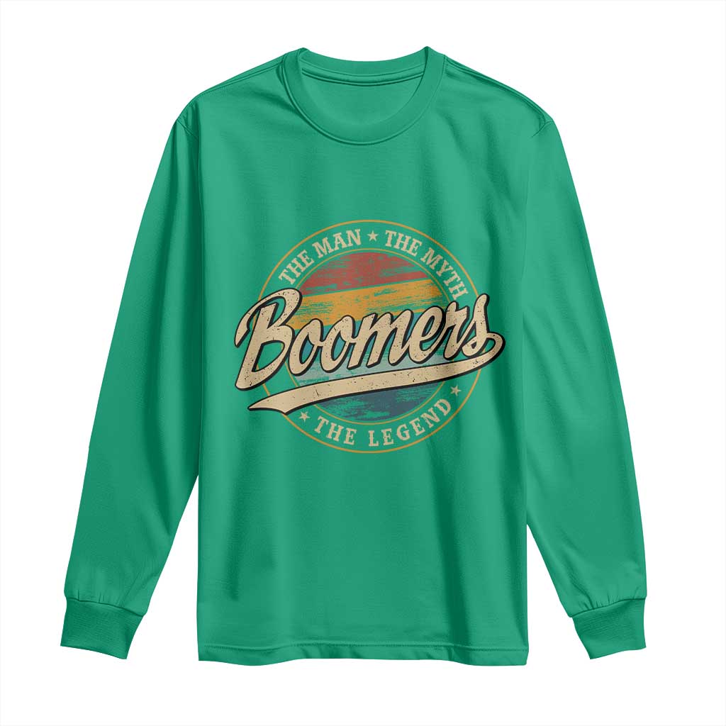 Boomers The Man The Myth The Legend Long Sleeve Shirt Retro Baby Boomers Generation - Wonder Print Shop