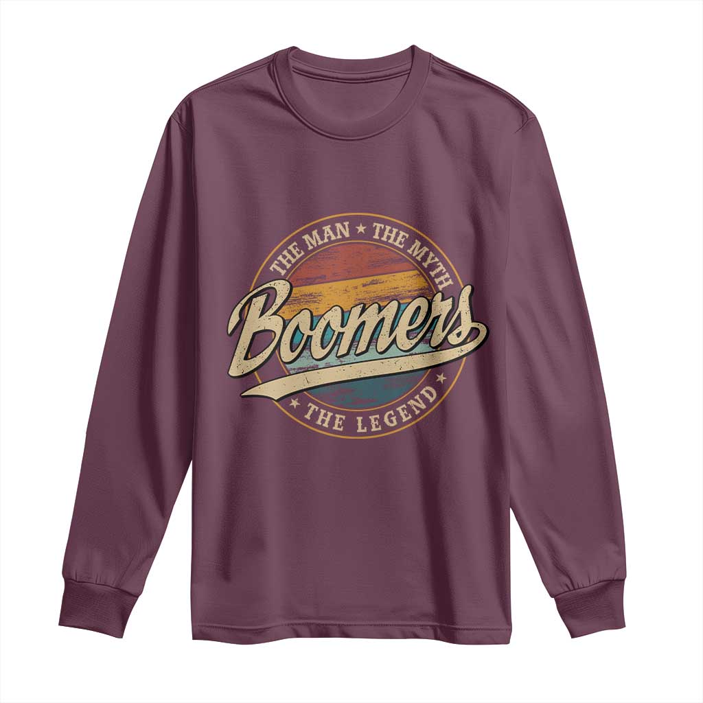 Boomers The Man The Myth The Legend Long Sleeve Shirt Retro Baby Boomers Generation - Wonder Print Shop