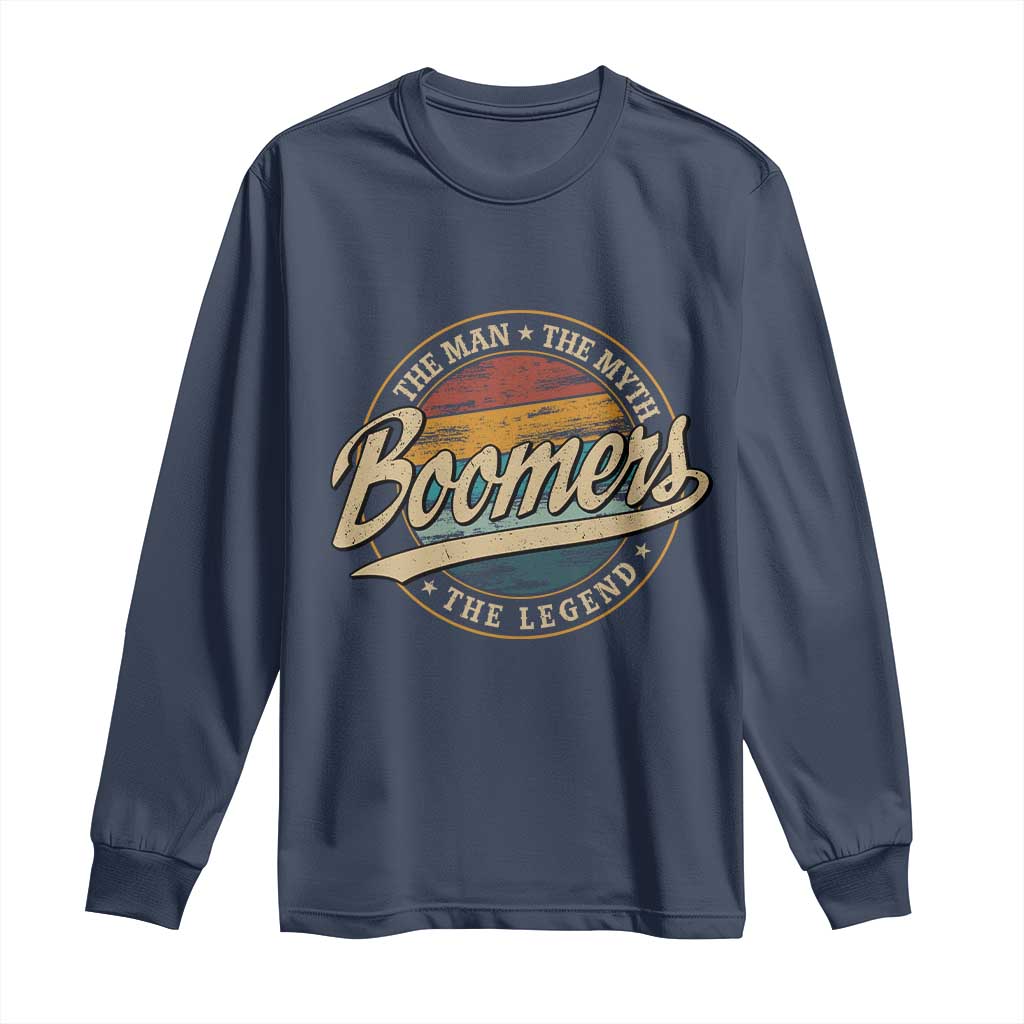 Boomers The Man The Myth The Legend Long Sleeve Shirt Retro Baby Boomers Generation - Wonder Print Shop