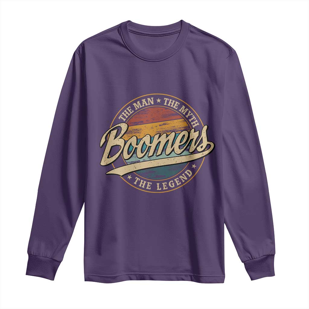 Boomers The Man The Myth The Legend Long Sleeve Shirt Retro Baby Boomers Generation - Wonder Print Shop