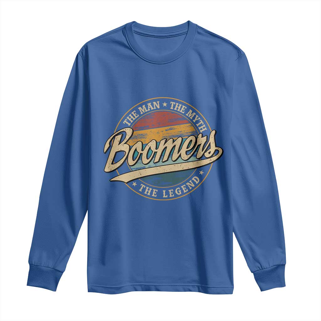 Boomers The Man The Myth The Legend Long Sleeve Shirt Retro Baby Boomers Generation - Wonder Print Shop