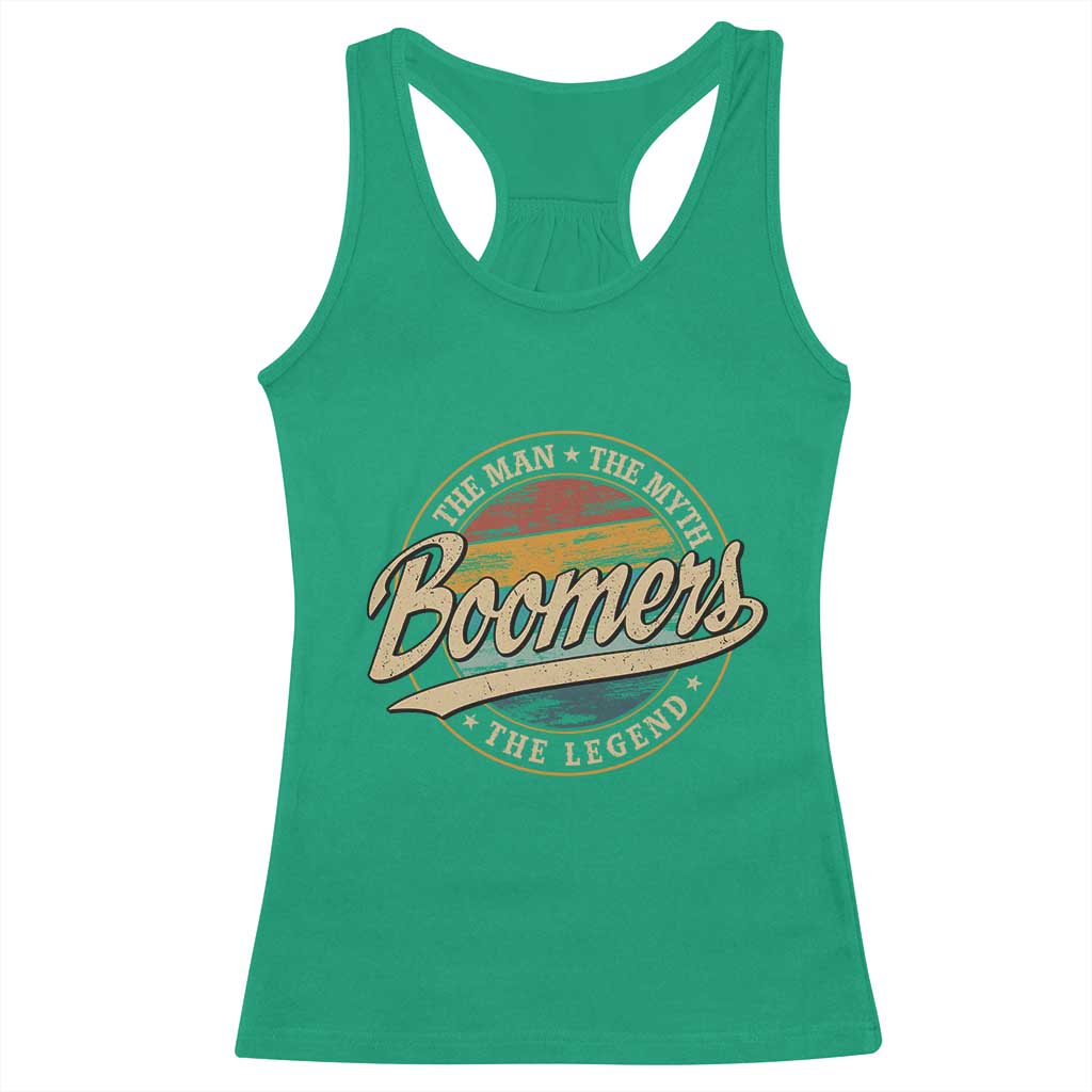 Boomers The Man The Myth The Legend Racerback Tank Top Retro Baby Boomers Generation - Wonder Print Shop