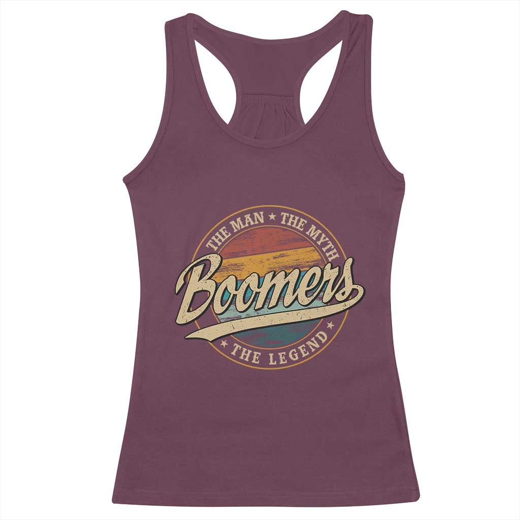 Boomers The Man The Myth The Legend Racerback Tank Top Retro Baby Boomers Generation - Wonder Print Shop