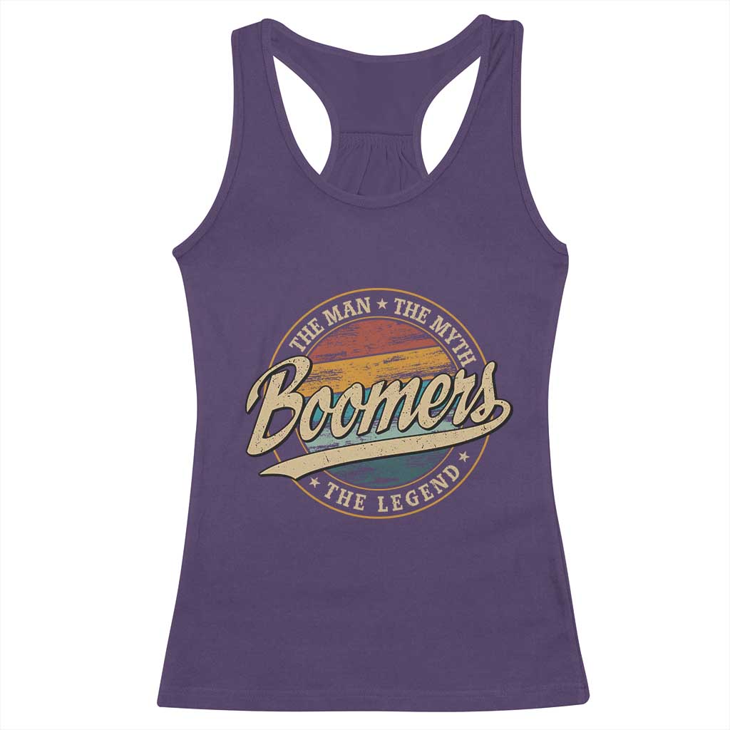Boomers The Man The Myth The Legend Racerback Tank Top Retro Baby Boomers Generation - Wonder Print Shop