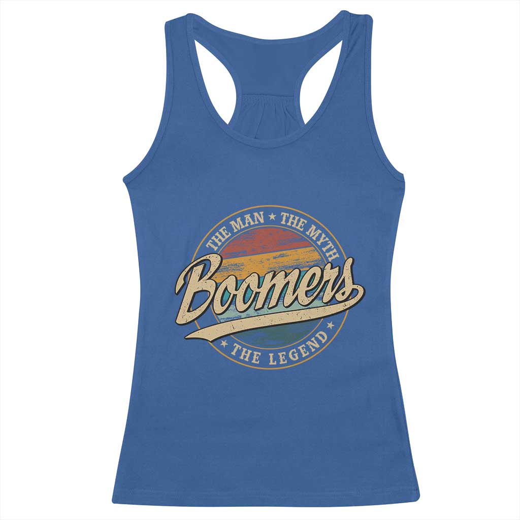 Boomers The Man The Myth The Legend Racerback Tank Top Retro Baby Boomers Generation - Wonder Print Shop