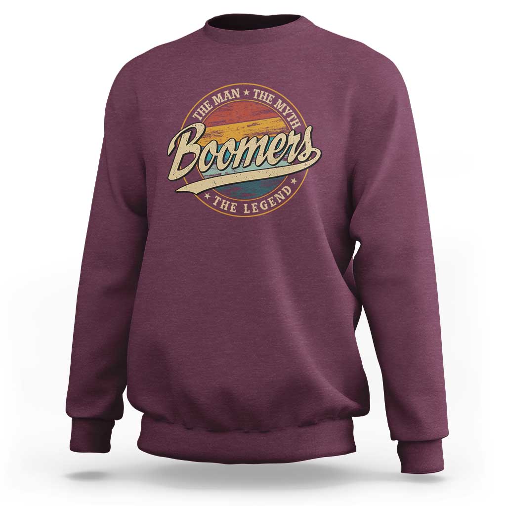Boomers The Man The Myth The Legend Sweatshirt Retro Baby Boomers Generation - Wonder Print Shop