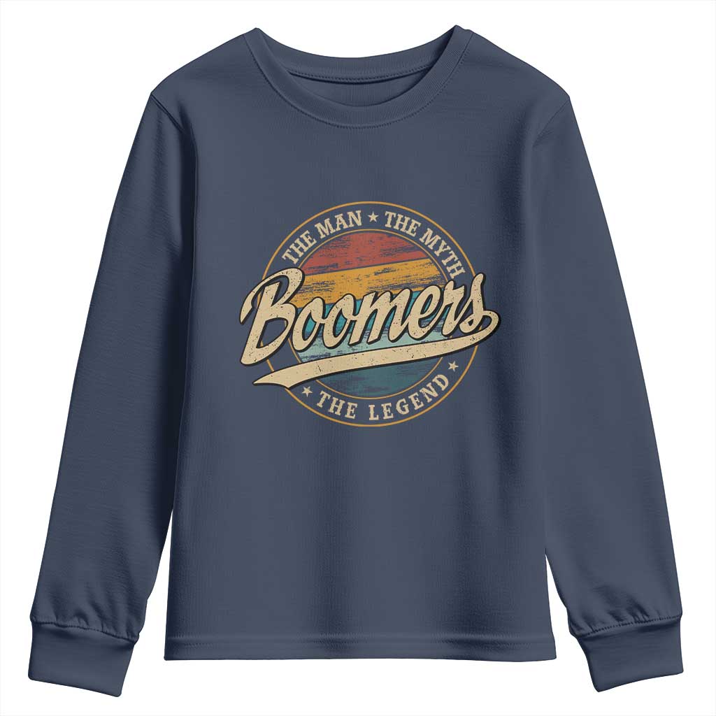 Boomers The Man The Myth The Legend Youth Sweatshirt Retro Baby Boomers Generation - Wonder Print Shop