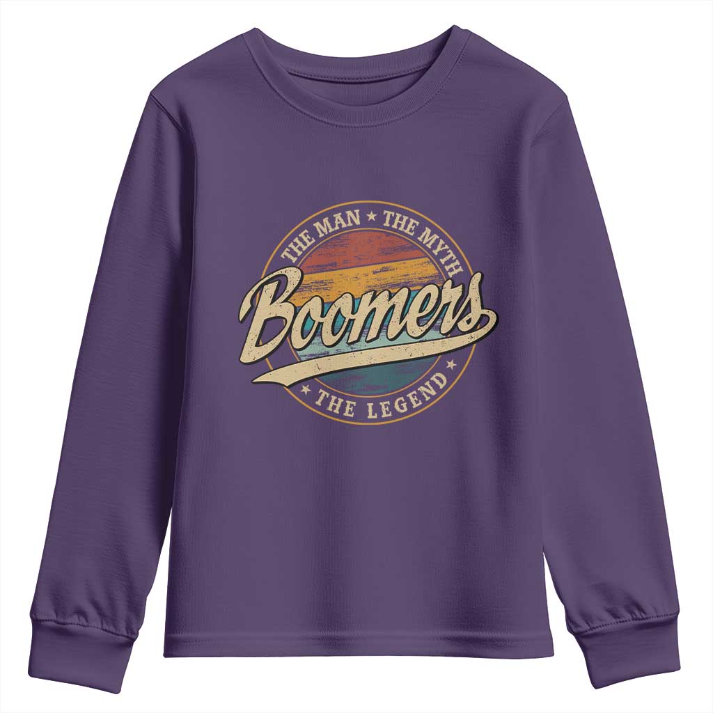 Boomers The Man The Myth The Legend Youth Sweatshirt Retro Baby Boomers Generation - Wonder Print Shop