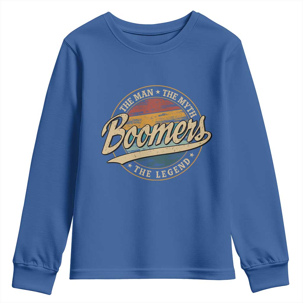 Boomers The Man The Myth The Legend Youth Sweatshirt Retro Baby Boomers Generation - Wonder Print Shop