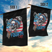 Funny Chill The Fourth Out 4th Of July Garden Flag Patriotic Skeleton Popsicle US Flag - Wonder Print Shop