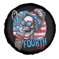 Funny Chill The Fourth Out 4th Of July Spare Tire Cover Patriotic Skeleton Popsicle US Flag - Wonder Print Shop