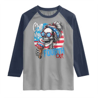 Funny Chill The Fourth Out 4th Of July Raglan Shirt Patriotic Skeleton Popsicle US Flag - Wonder Print Shop