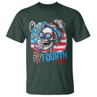 Funny Chill The Fourth Out 4th Of July T Shirt Patriotic Skeleton Popsicle US Flag - Wonder Print Shop