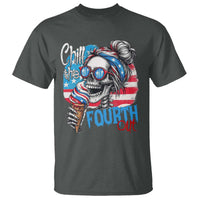 Funny Chill The Fourth Out 4th Of July T Shirt Patriotic Skeleton Popsicle US Flag - Wonder Print Shop