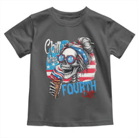 Funny Chill The Fourth Out 4th Of July Toddler T Shirt Patriotic Skeleton Popsicle US Flag - Wonder Print Shop
