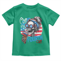 Funny Chill The Fourth Out 4th Of July Toddler T Shirt Patriotic Skeleton Popsicle US Flag - Wonder Print Shop