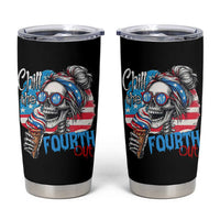 Funny Chill The Fourth Out 4th Of July Tumbler Cup Patriotic Skeleton Popsicle US Flag - Wonder Print Shop