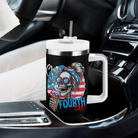 Funny Chill The Fourth Out 4th Of July Tumbler With Handle Patriotic Skeleton Popsicle US Flag - Wonder Print Shop