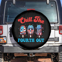 Funny Chill The Fourth Out Spare Tire Cover 4th of July Horror Movie Popsicle Mask USA Flag - Wonder Print Shop