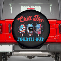 Funny Chill The Fourth Out Spare Tire Cover 4th of July Horror Movie Popsicle Mask USA Flag - Wonder Print Shop