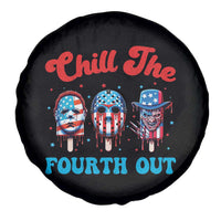 Funny Chill The Fourth Out Spare Tire Cover 4th of July Horror Movie Popsicle Mask USA Flag - Wonder Print Shop