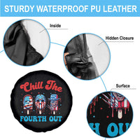 Funny Chill The Fourth Out Spare Tire Cover 4th of July Horror Movie Popsicle Mask USA Flag - Wonder Print Shop