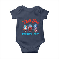 Funny Chill The Fourth Out Baby Onesie 4th of July Horror Movie Popsicle Mask USA Flag - Wonder Print Shop