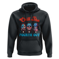 Funny Chill The Fourth Out Hoodie 4th of July Horror Movie Popsicle Mask USA Flag - Wonder Print Shop